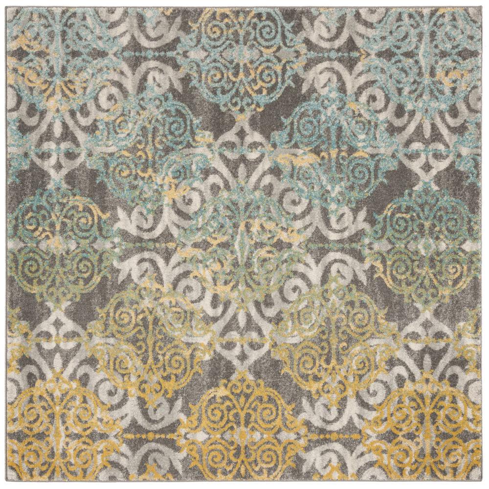 EVOKE, GREY / IVORY, 9' X 9' Square, Area Rug, EVK230D-9SQ. Picture 1