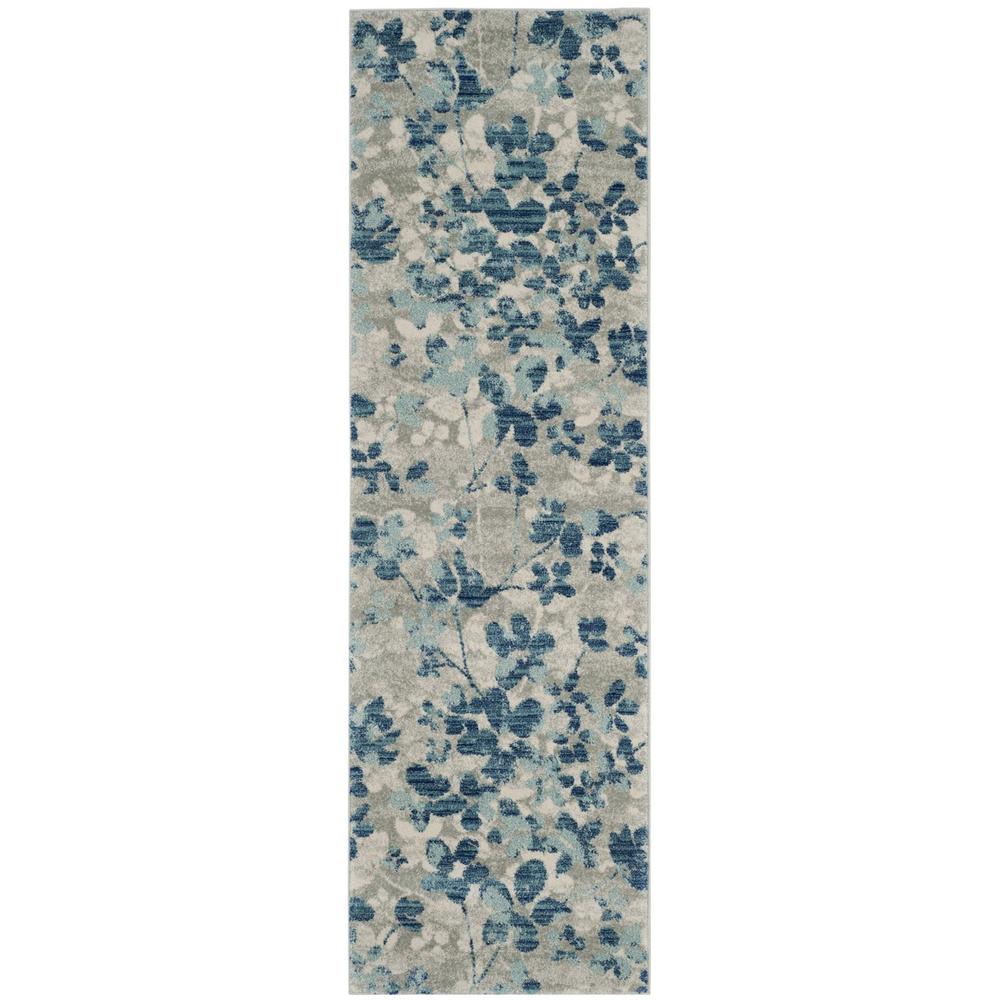 EVOKE, GREY / LIGHT BLUE, 2'-2" X 7', Area Rug. Picture 1