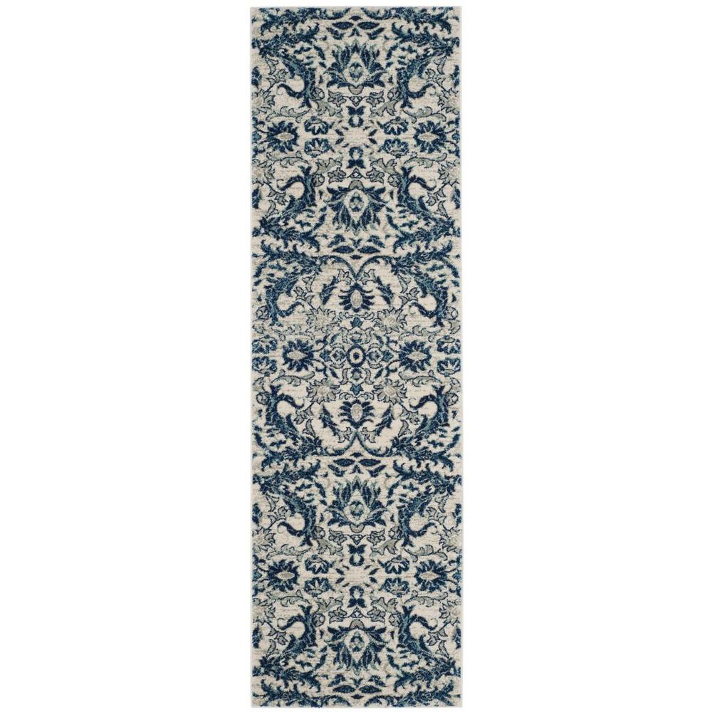 EVOKE, IVORY / BLUE, 2'-2" X 7', Area Rug, EVK238C-27. Picture 1