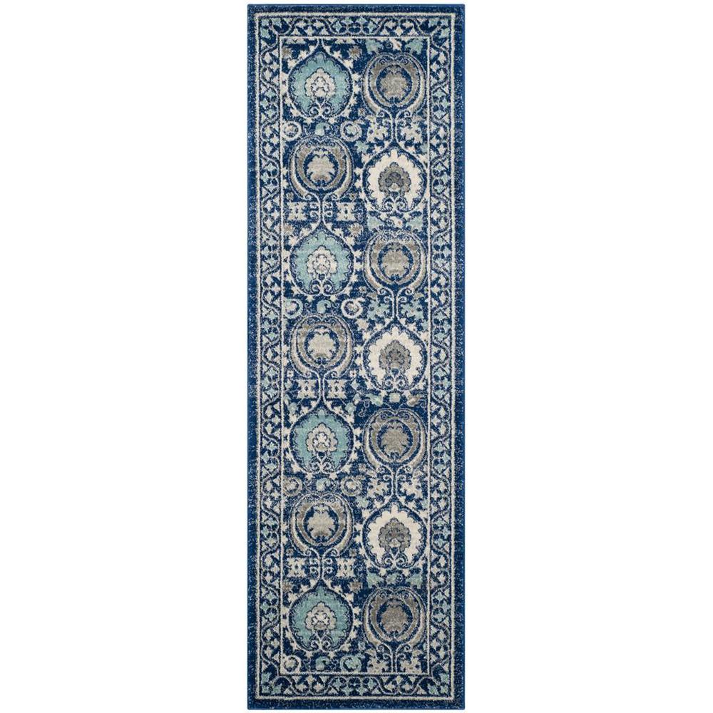 EVOKE, BLUE / IVORY, 2'-2" X 7', Area Rug, EVK251C-27. Picture 1