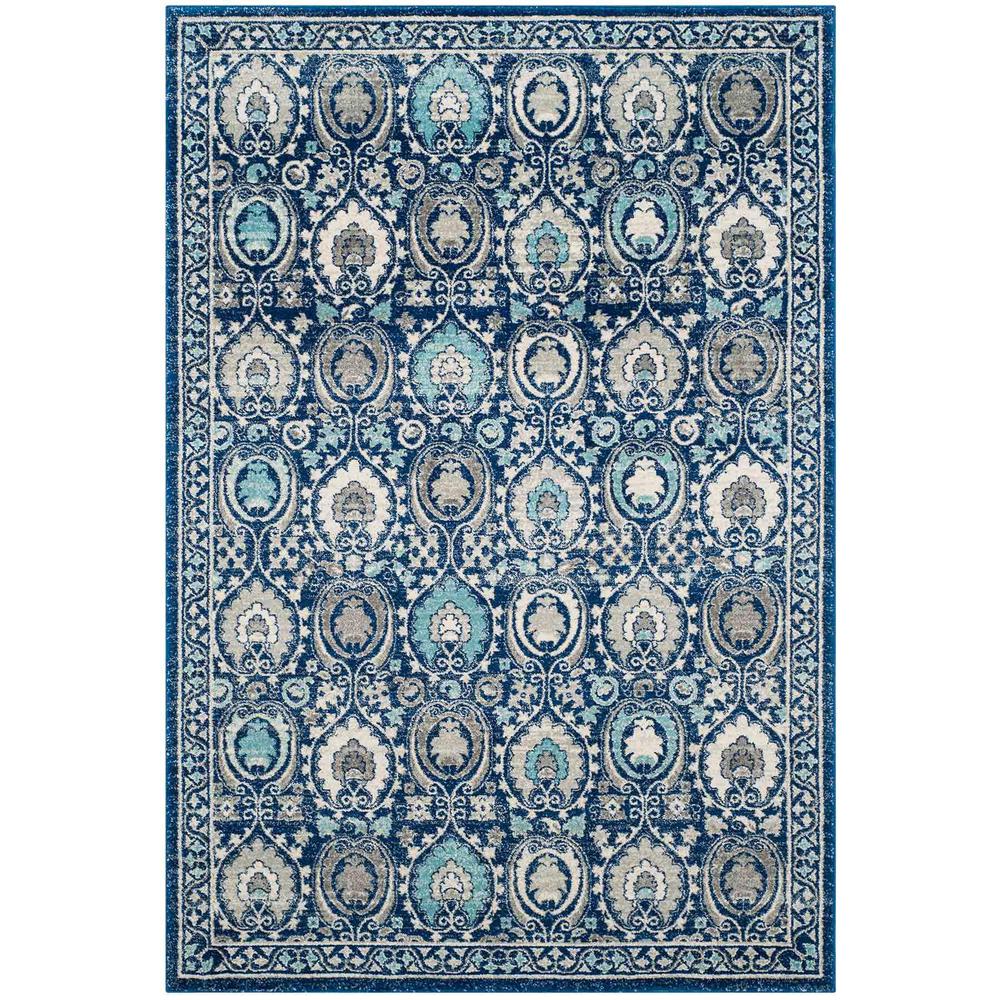 EVOKE, BLUE / IVORY, 4' X 6', Area Rug, EVK251C-4. Picture 1