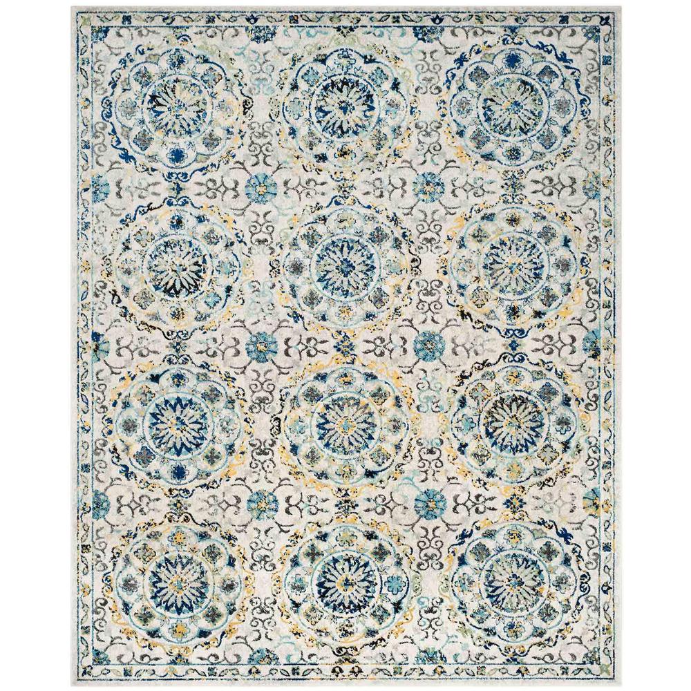 EVOKE, IVORY / BLUE, 8' X 10', Area Rug, EVK252C-8. Picture 1