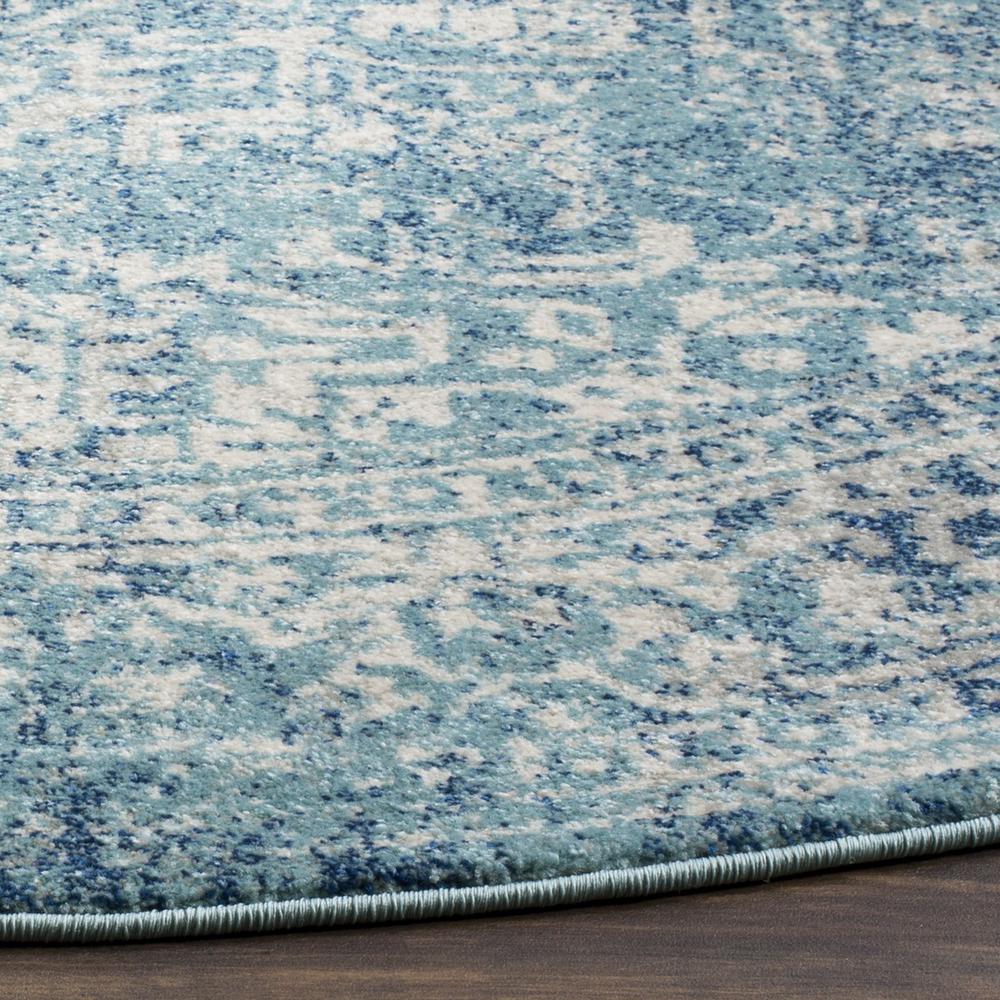 EVOKE, BLUE / IVORY, 9' X 9' Round, Area Rug. Picture 1