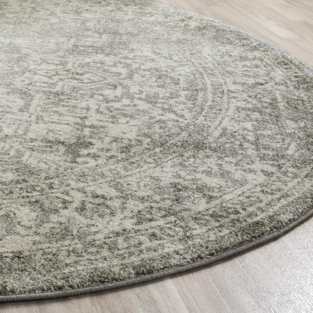 EVOKE, SILVER / IVORY, 5'-1" X 5'-1" Round, Area Rug, EVK256S-5R. Picture 1