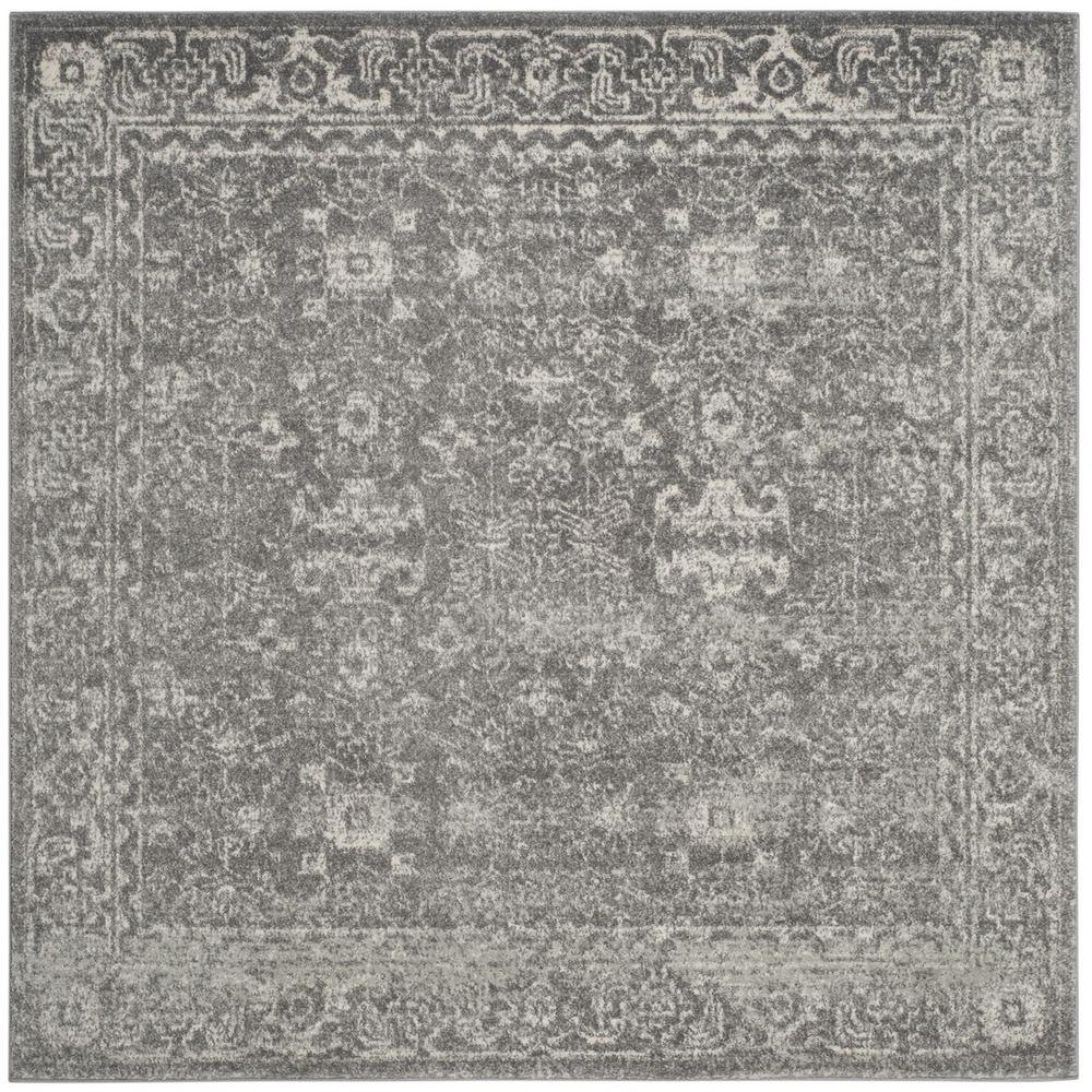 EVOKE, GREY / IVORY, 6'-7" X 6'-7" Square, Area Rug, EVK270S-7SQ. Picture 1