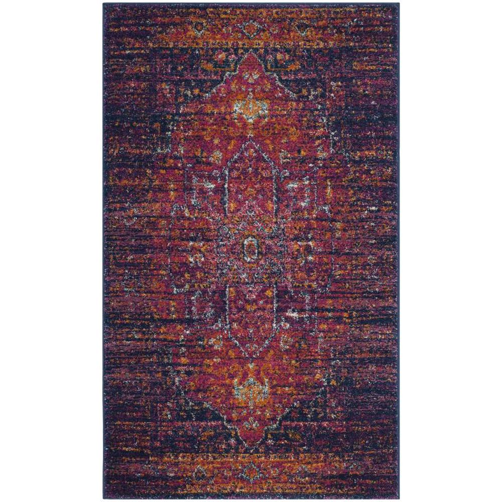 EVOKE, BLUE / FUCHSIA, 3' X 5', Area Rug, EVK275F-3. Picture 1