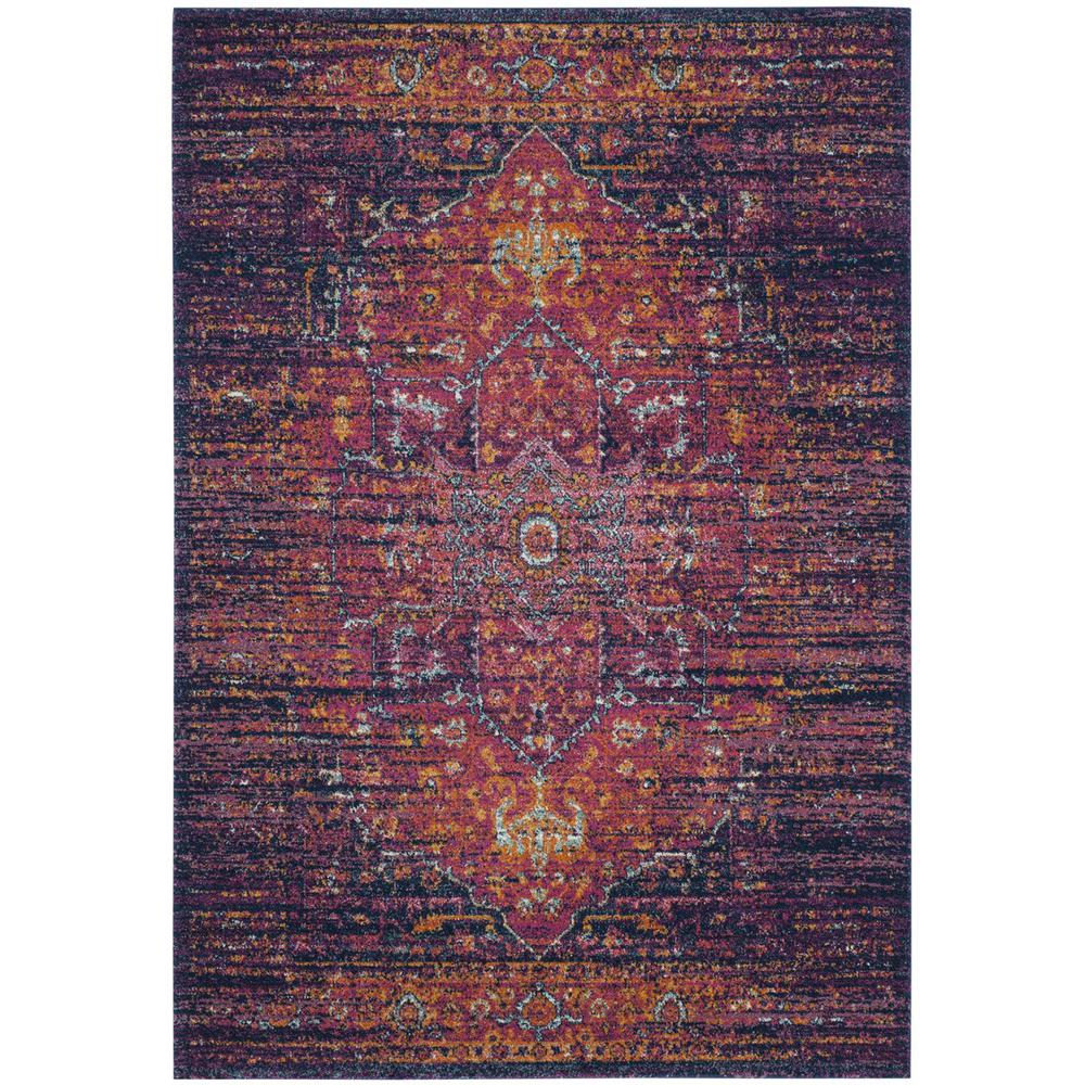 EVOKE, BLUE / FUCHSIA, 4' X 6', Area Rug, EVK275F-4. Picture 1