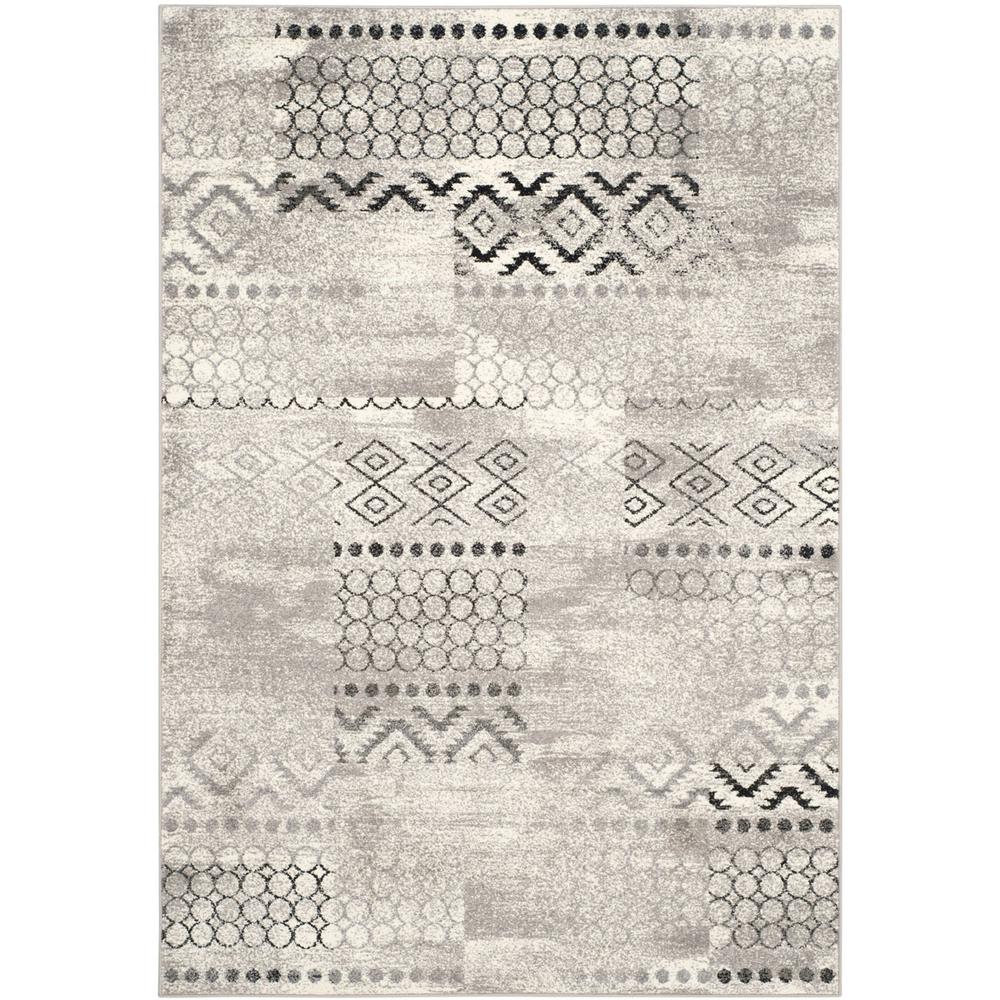 EVOKE, CREAM / DARK GREY, 5'-1" X 7'-6", Area Rug, EVK407C-5. Picture 1