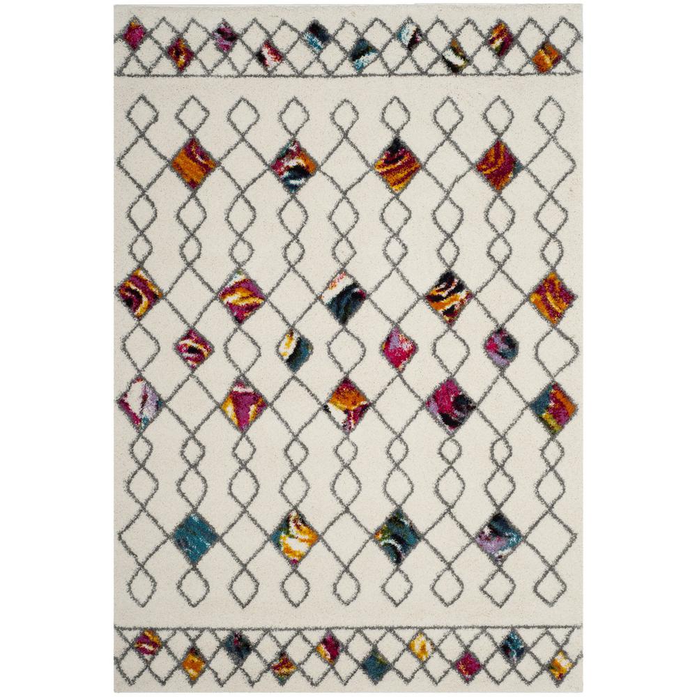 FIESTA SHAG, CREAM / MULTI, 5'-1" X 7'-6", Area Rug, FSG361A-5. Picture 1