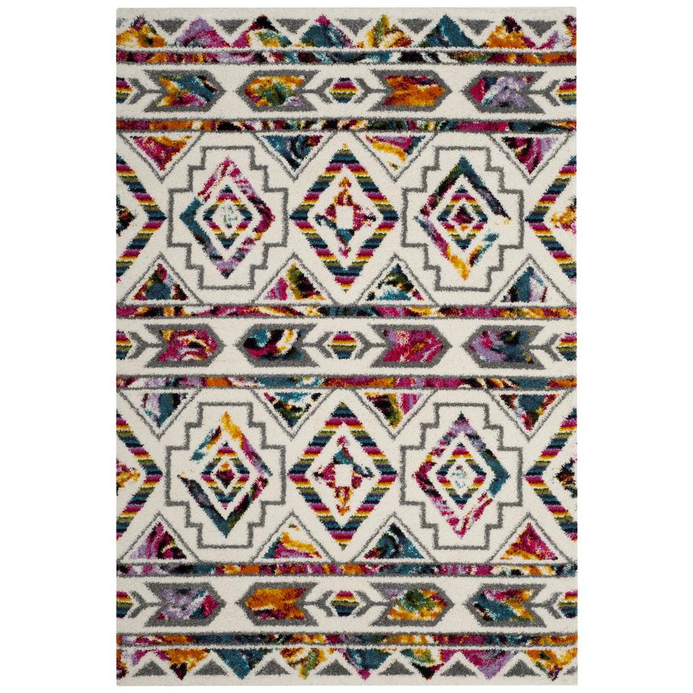 FIESTA SHAG, CREAM / MULTI, 4' X 6', Area Rug, FSG365A-4. Picture 1