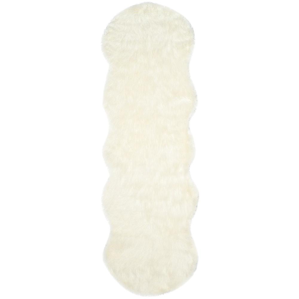 FAUX SHEEP SKIN, IVORY, 2'-6" X 8', Area Rug, FSS117A-28. Picture 1