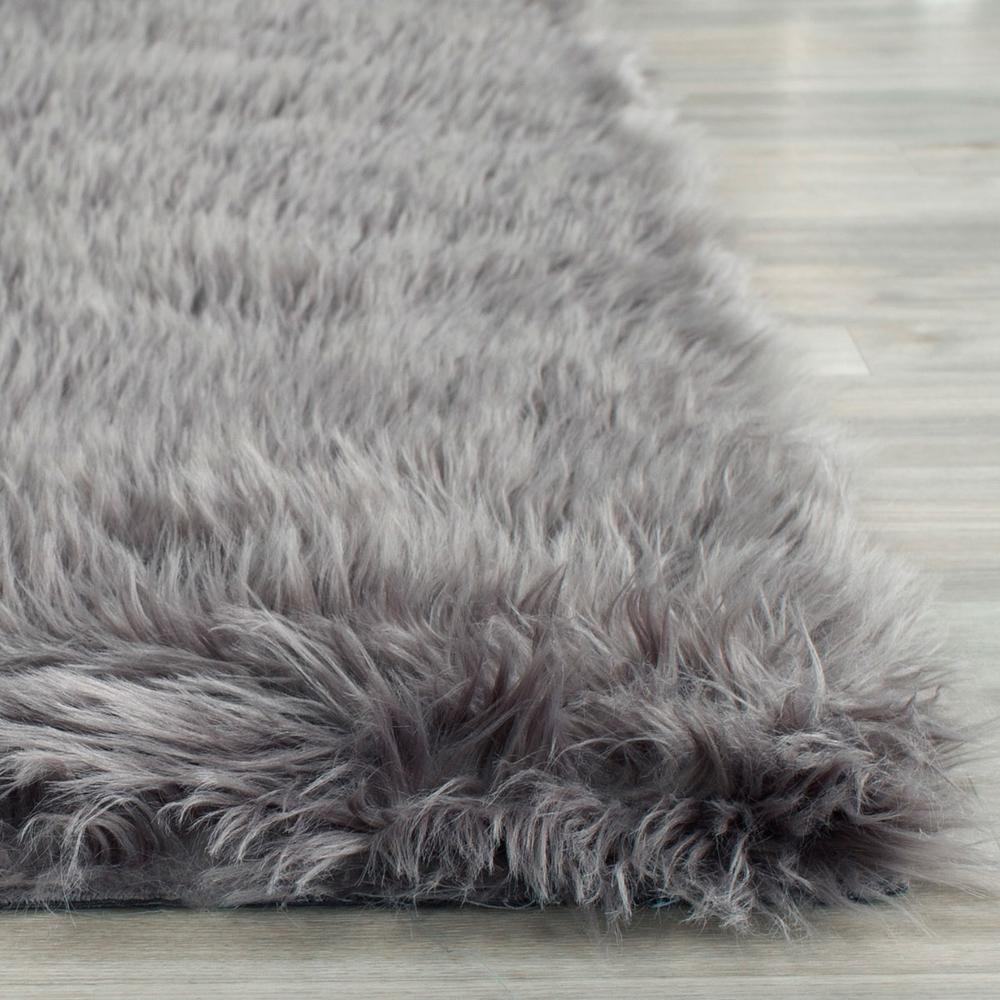 FAUX SHEEP SKIN, GREY, 8' X 10', Area Rug, FSS235D-8. Picture 1