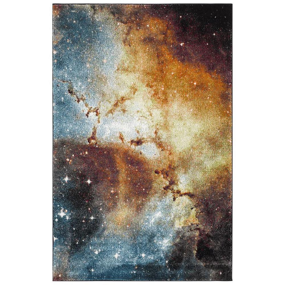 GALAXY, ORANGE / MULTI, 4' X 6', Area Rug, GAL109D-4. Picture 1