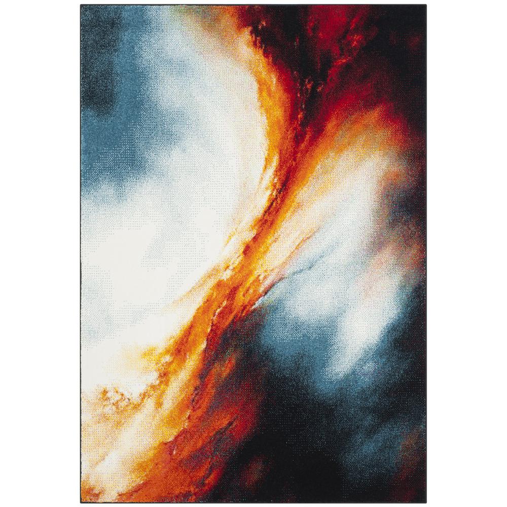 GALAXY, ORANGE / MULTI, 5'-3" X 7'-6", Area Rug, GAL112D-5. Picture 1