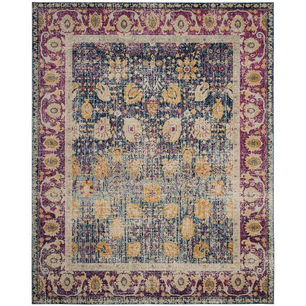 GRANADA, BLUE / FUCHSIA, 9' X 12', Area Rug. Picture 1