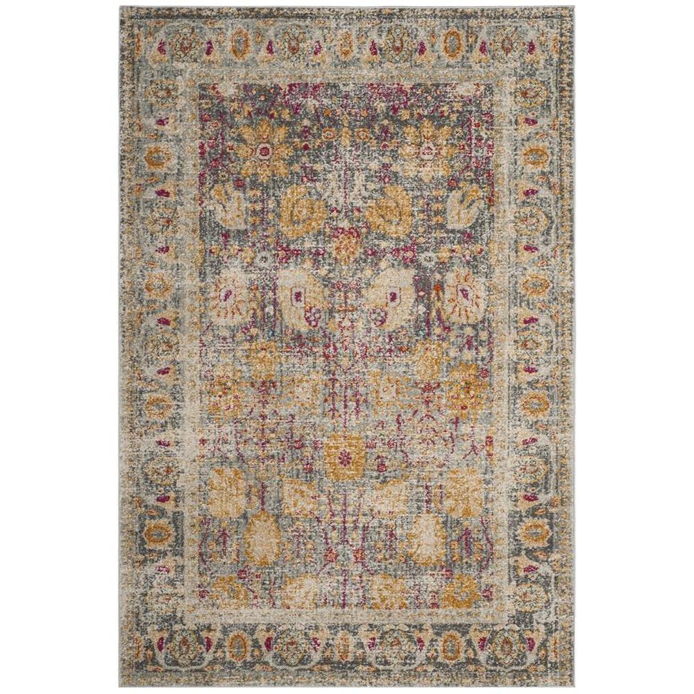 GRANADA, LIGHT GREY / MULTI, 2'-2" X 7', Area Rug. Picture 1
