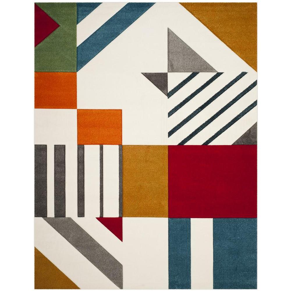 HOLLYWOOD, IVORY / PEACOCK BLUE, 9' X 12', Area Rug. Picture 1