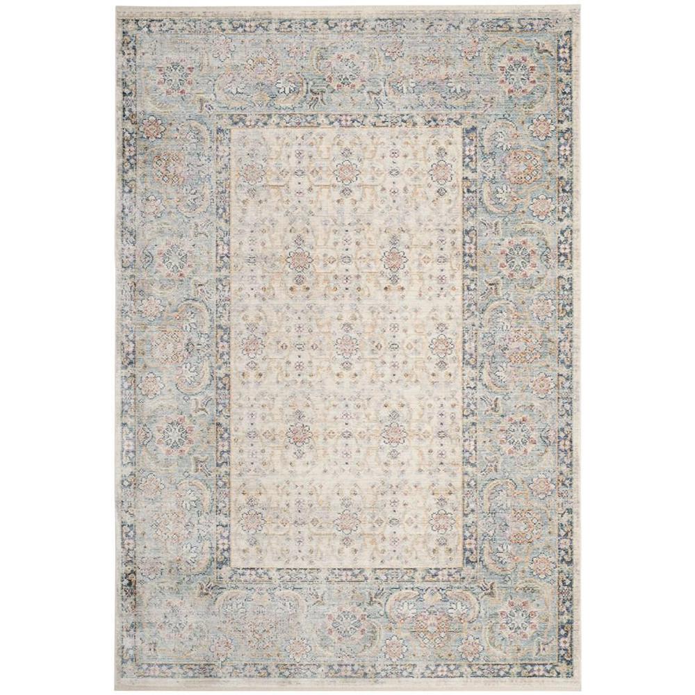 ILLUSION, CREAM / LIGHT BLUE, 4' X 4' Square, Area Rug. Picture 1