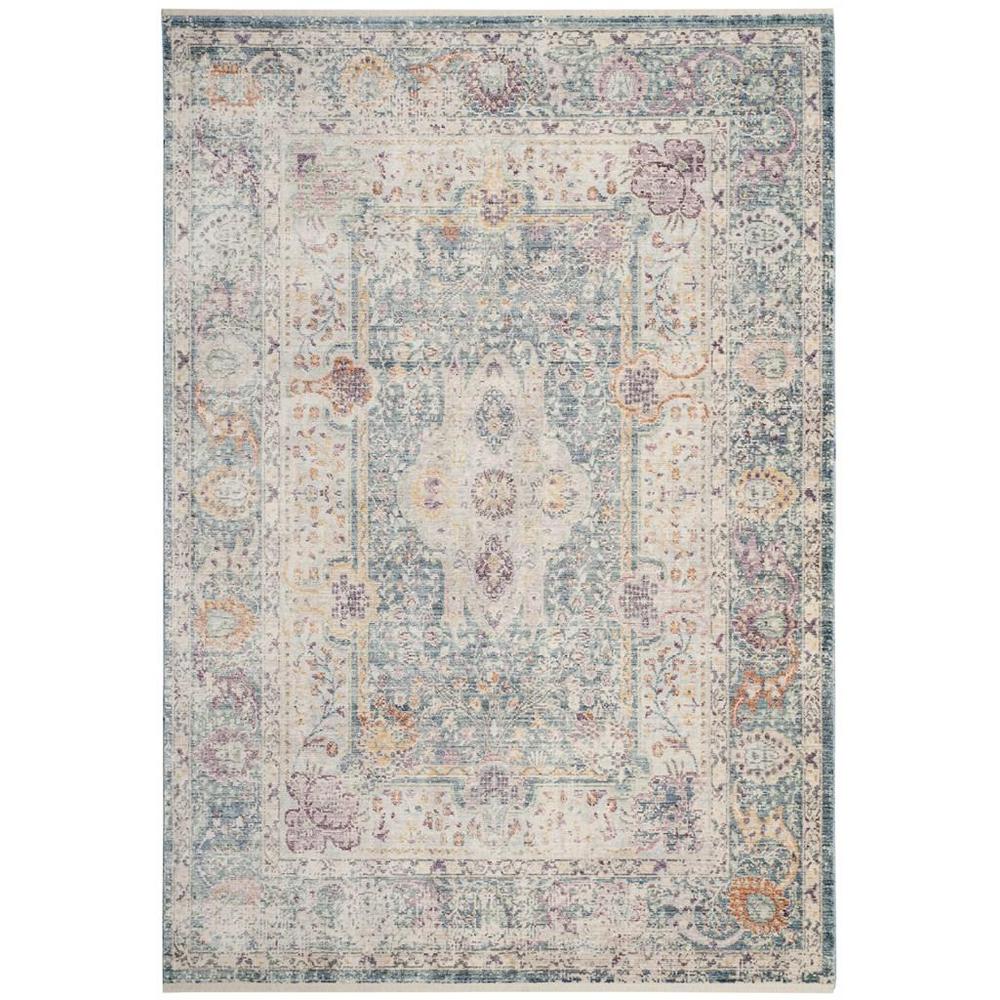 ILLUSION, TEAL / CREAM, 4' X 4' Square, Area Rug. Picture 1