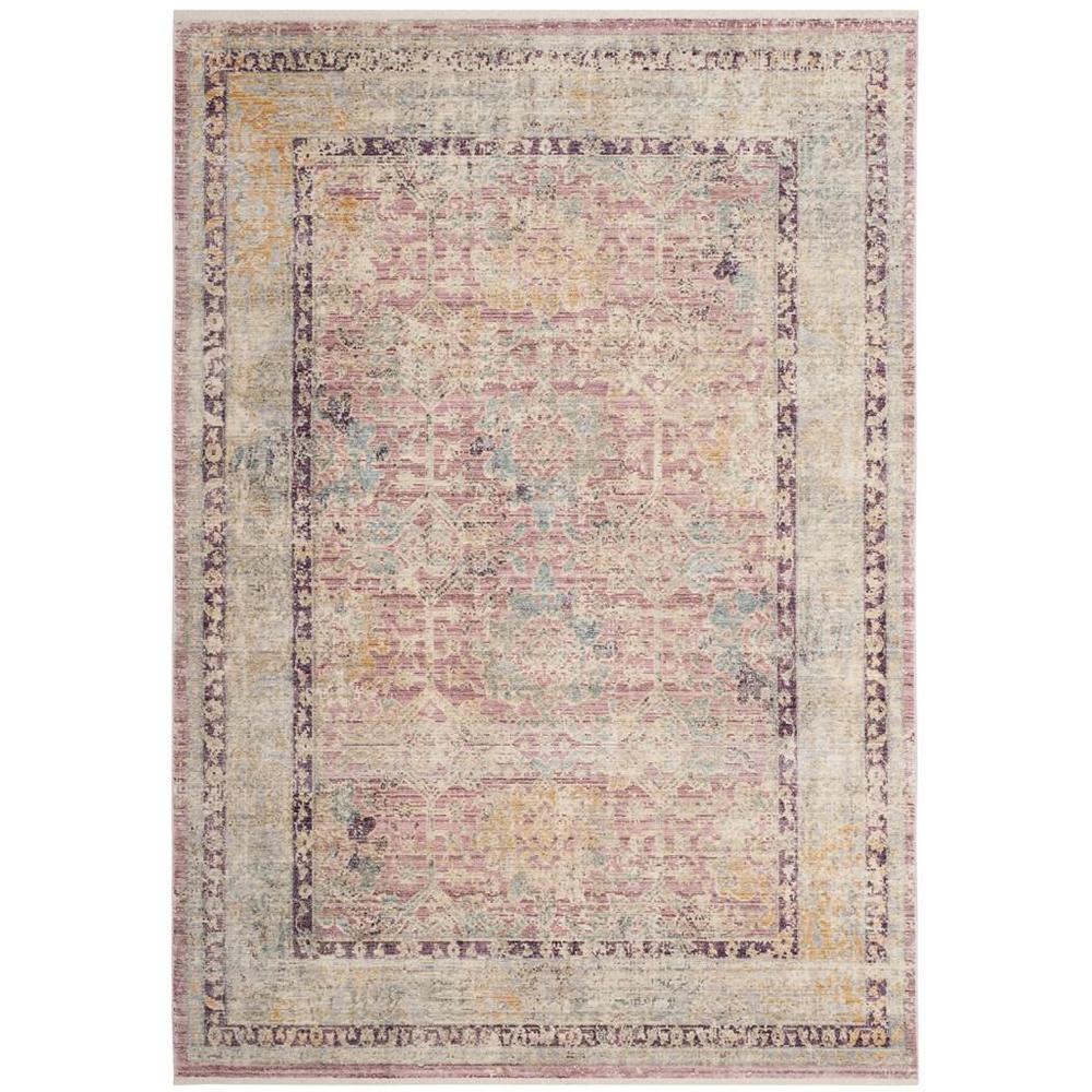 ILLUSION, ROSE / LIGHT GREY, 4' X 4' Square, Area Rug. Picture 1