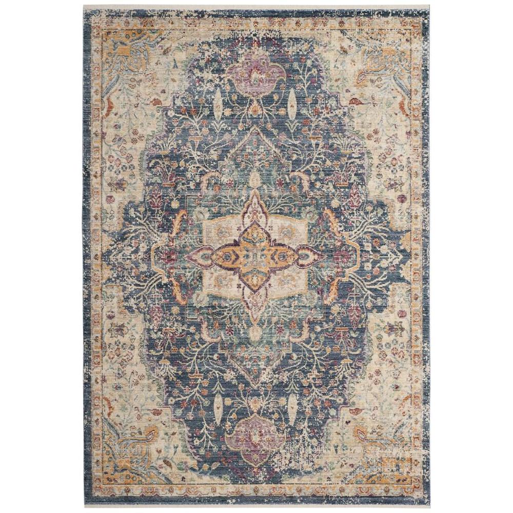 ILLUSION, BLUE / PURPLE, 4' X 4' Square, Area Rug. Picture 1