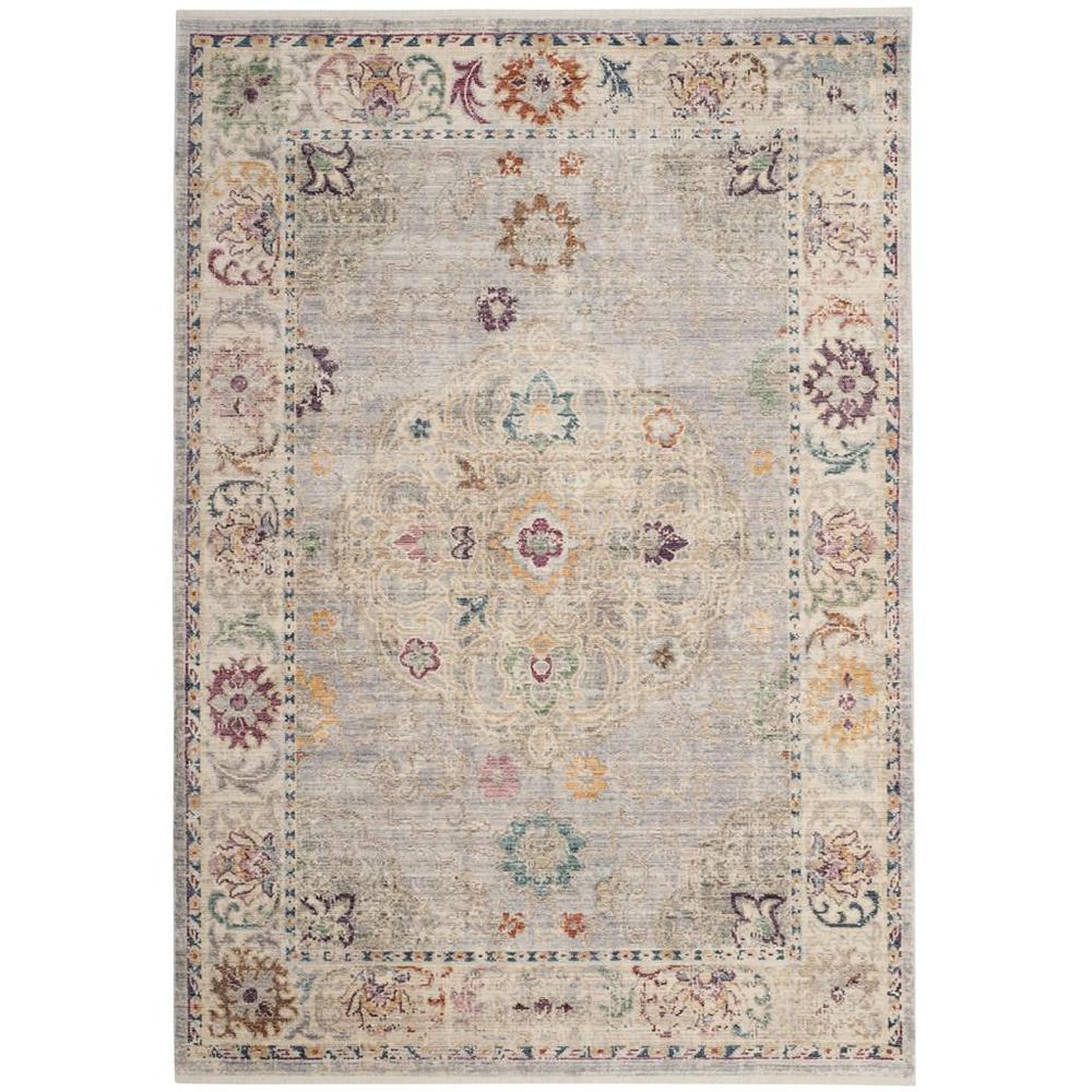 ILLUSION, LIGHT GREY / CREAM, 4' X 4' Square, Area Rug, ILL708L-4SQ. Picture 1
