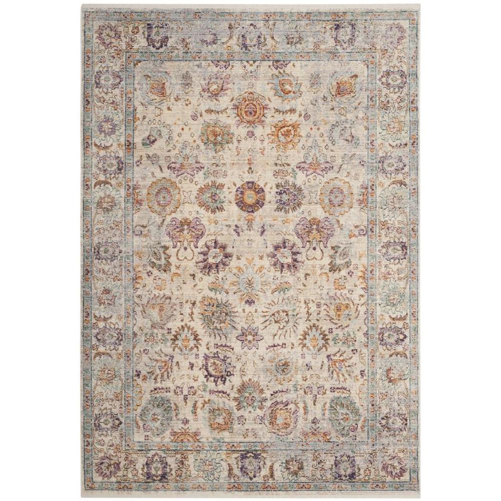 ILLUSION, CREAM / PURPLE, 4' X 4' Square, Area Rug. Picture 1