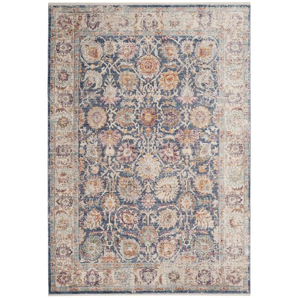 ILLUSION, BLUE / CREME, 4' X 4' Square, Area Rug. Picture 1