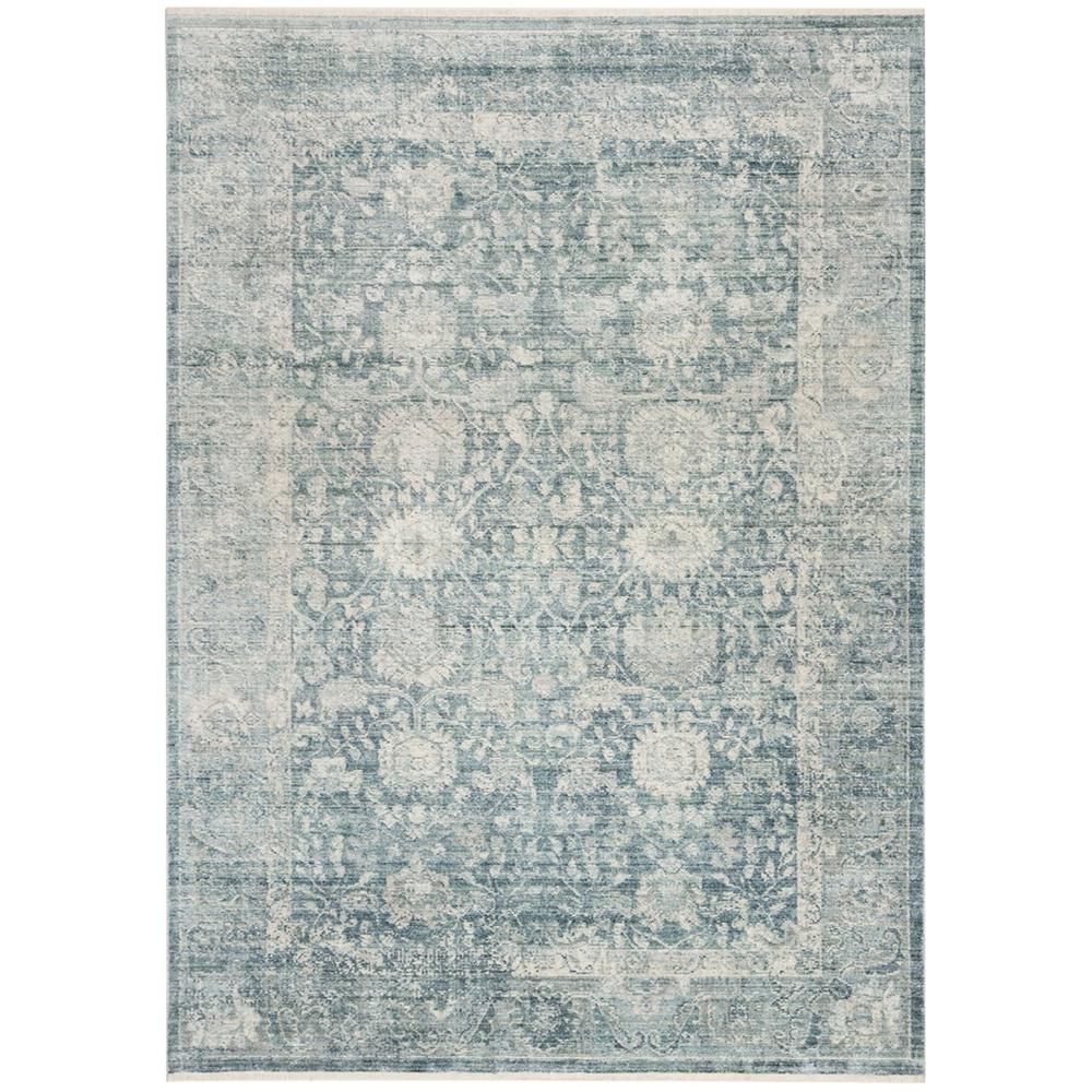 ILLUSION, BLUE / IVORY, 4' X 4' Square, Area Rug. Picture 1