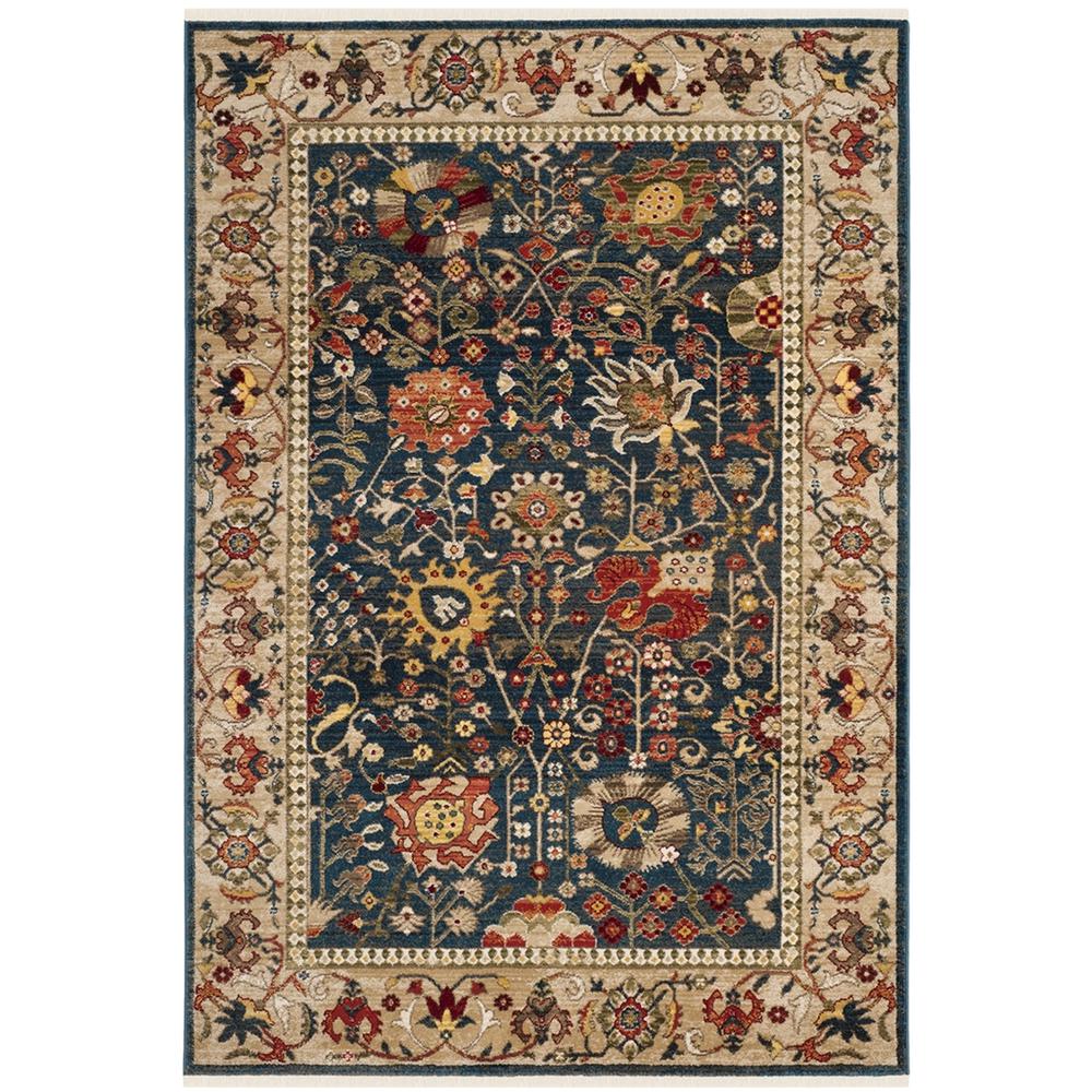 KASHAN, BLUE / TAN, 5'-1" X 7'-5", Area Rug. Picture 1