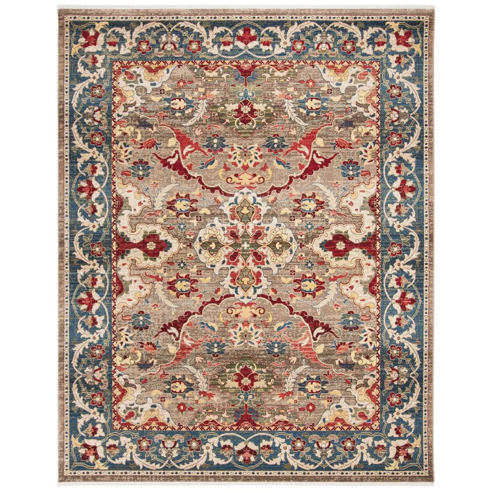 KASHAN, TAUPE / BLUE, 9' X 12', Area Rug. Picture 1
