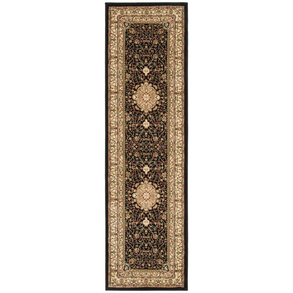 LYNDHURST, BLACK / IVORY, 2'-3" X 12', Area Rug, LNH213A-212. Picture 1