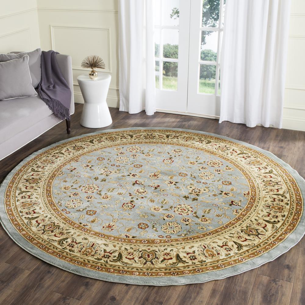 LYNDHURST, LIGHT BLUE / IVORY, 8' X 8' Round, Area Rug. Picture 1