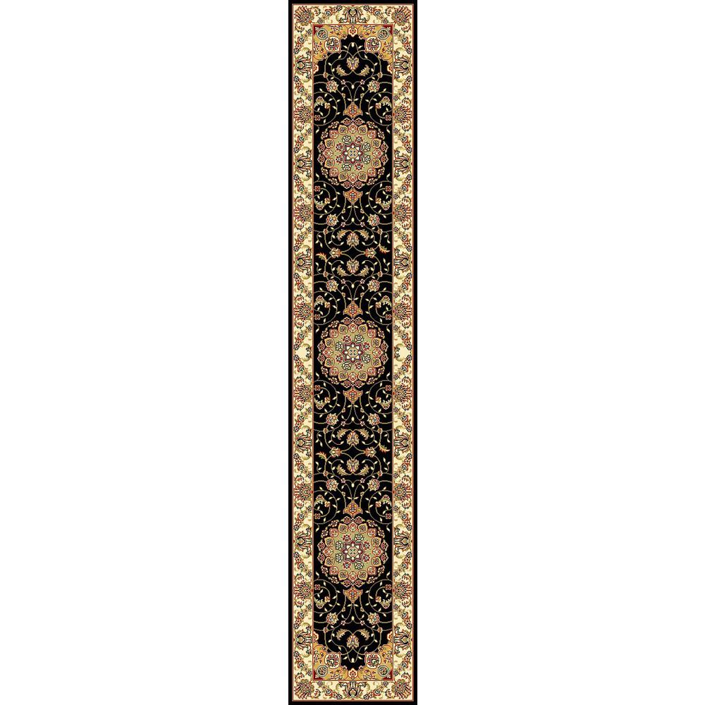 LYNDHURST, BLACK / IVORY, 2'-3" X 14', Area Rug, LNH329A-214. Picture 1