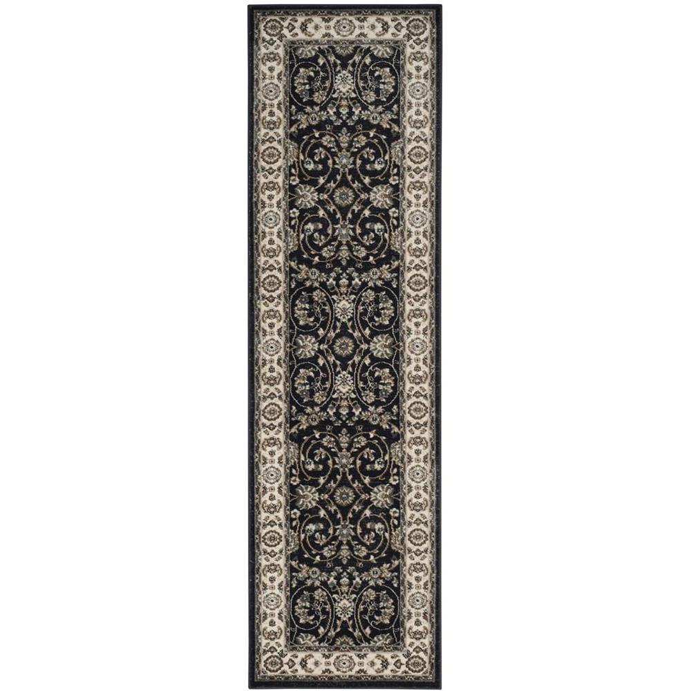 LYNDHURST, ANTHRACITE / CREAM, 2'-3" X 8', Area Rug. Picture 1