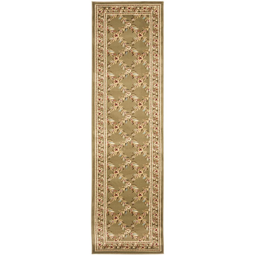 LYNDHURST, GREEN / GREEN, 2'-3" X 16', Area Rug, LNH557-5252-216. Picture 1