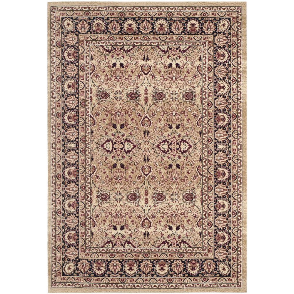 LAVAR KERMAN, CREAM / NAVY, 5'-1" X 7'-6", Area Rug. Picture 1