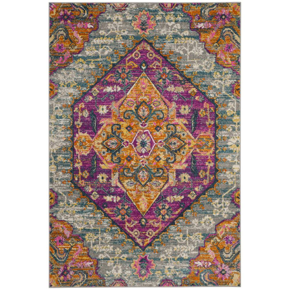 MADISON, LIGHT GREY / FUCHSIA, 5'-1" X 7'-6", Area Rug, MAD119G-5. Picture 1