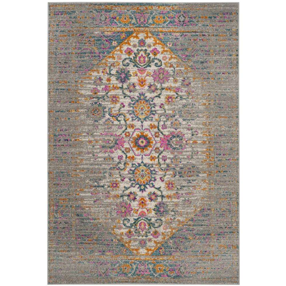 MADISON, LIGHT GREY / FUCHSIA, 5'-1" X 7'-6", Area Rug, MAD122G-5. Picture 1