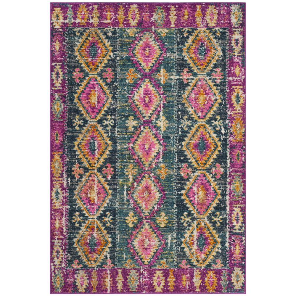 MADISON, FUCHSIA / BLUE, 5'-1" X 7'-6", Area Rug, MAD129F-5. Picture 1