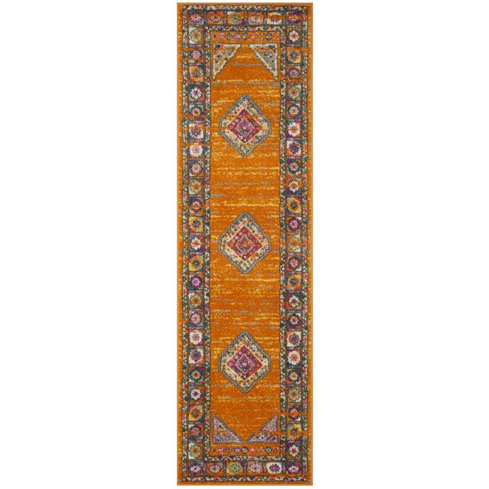 MADISON, ORANGE / FUCHSIA, 2'-3" X 12', Area Rug. Picture 1