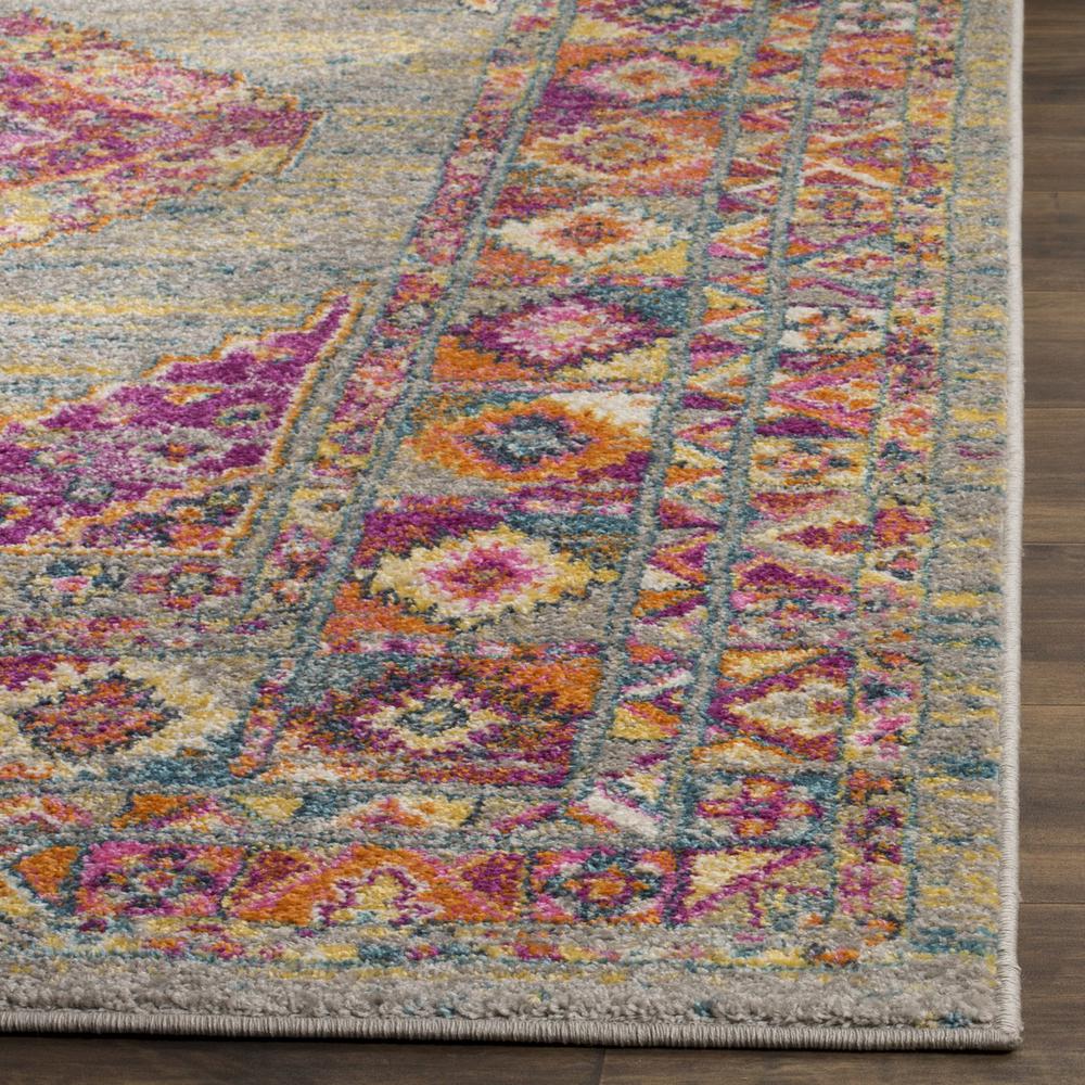 MADISON, LIGHT GREY / FUCHSIA, 6' X 9', Area Rug, MAD133G-6. Picture 1