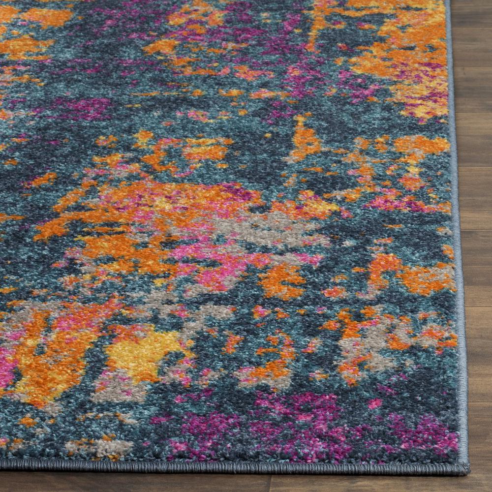 MADISON, BLUE / ORANGE, 6' X 9', Area Rug, MAD143A-6. Picture 1