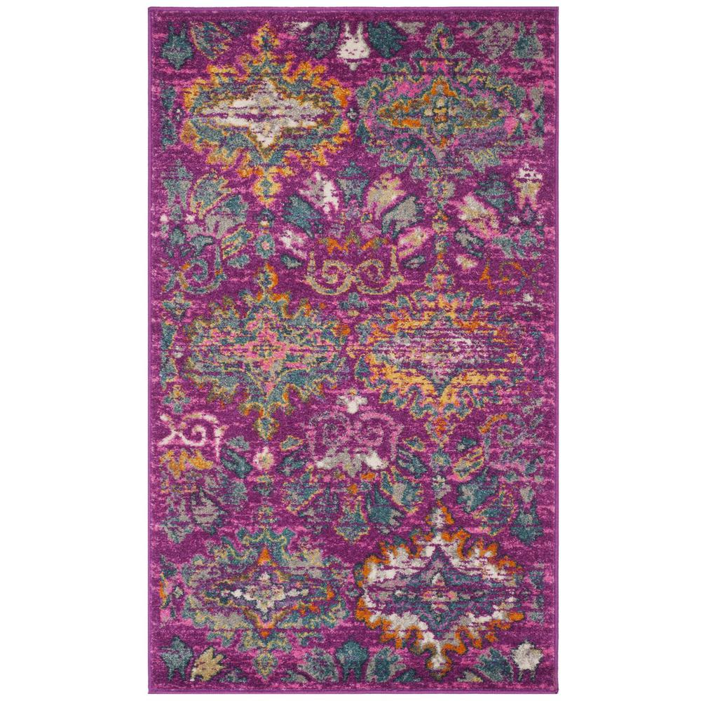 MADISON, FUCHSIA / BLUE, 3' X 5', Area Rug, MAD144F-3. Picture 1