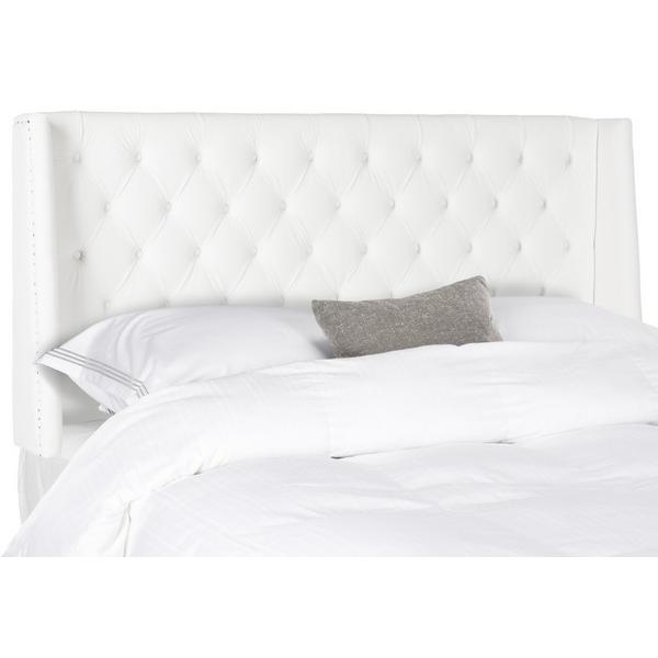 LONDON WHITE TUFTED WINGED HEADBOARD - FLAT NAIL HEADS, MCR4048F-Q. Picture 1