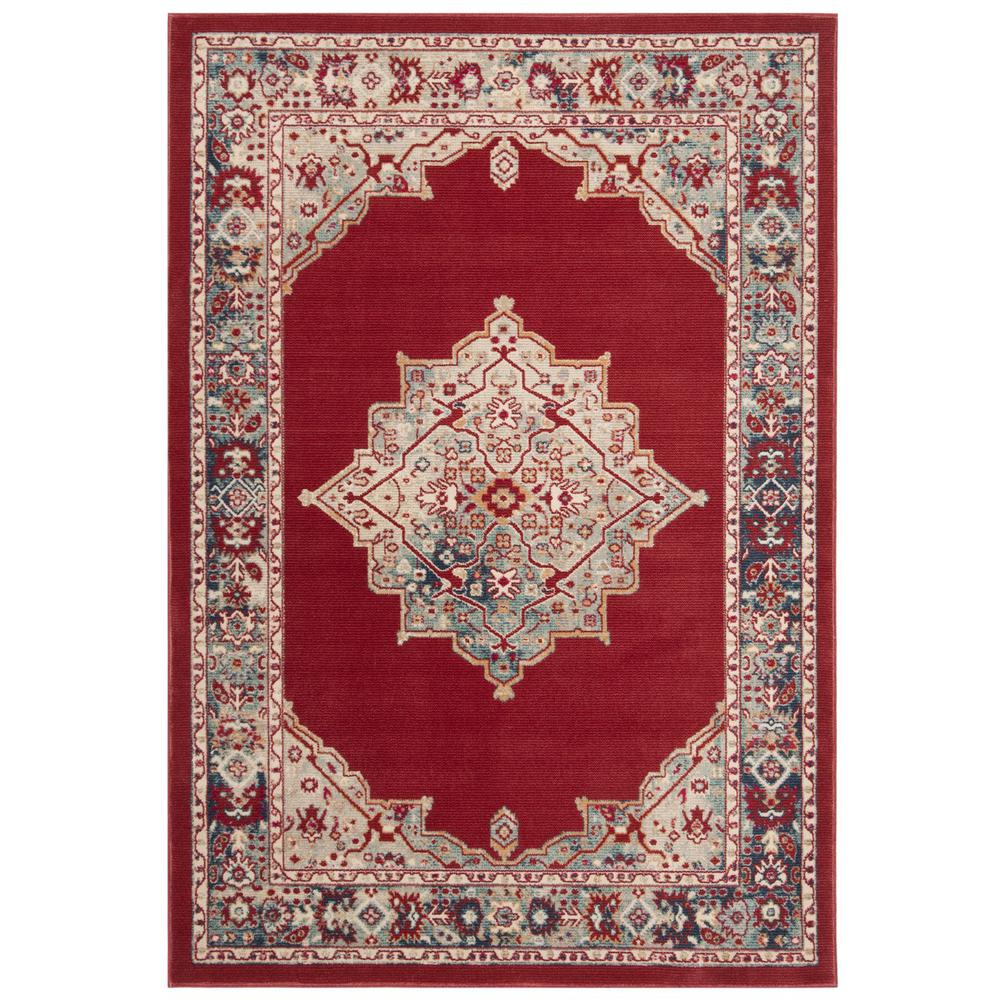 MERLOT 300, RED / AQUA, 5' X 7', Area Rug, MER312Q-5. Picture 1
