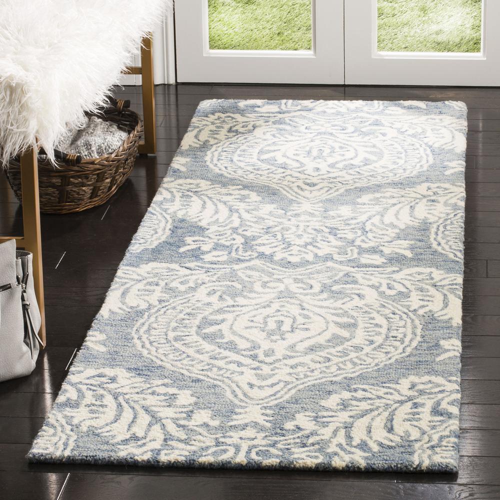 MICRO-LOOP, BLUE / IVORY, 2'-3" X 7', Area Rug, MLP512M-27. Picture 2