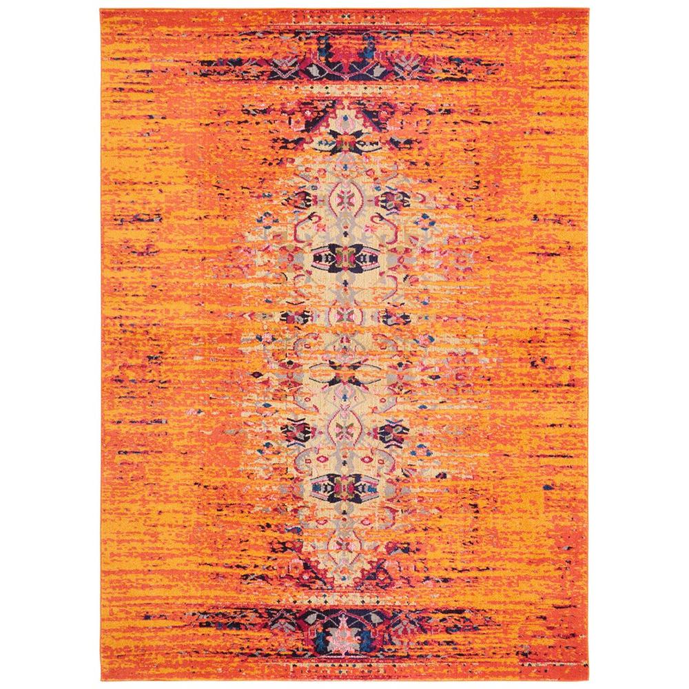 MONACO, ORANGE / MULTI, 8' X 11', Area Rug, MNC209H-8. Picture 1