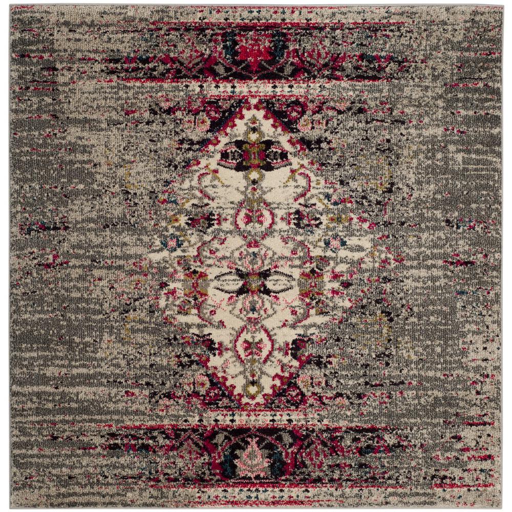 MONACO, GREY / IVORY, 6'-7" X 6'-7" Square, Area Rug, MNC209T-7SQ. Picture 1