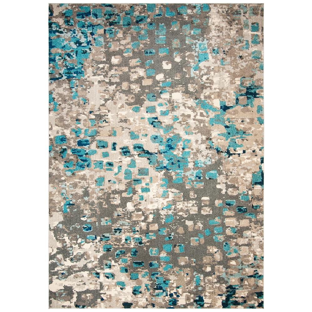 MONACO, GREY / LIGHT BLUE, 8' X 11', Area Rug. Picture 1